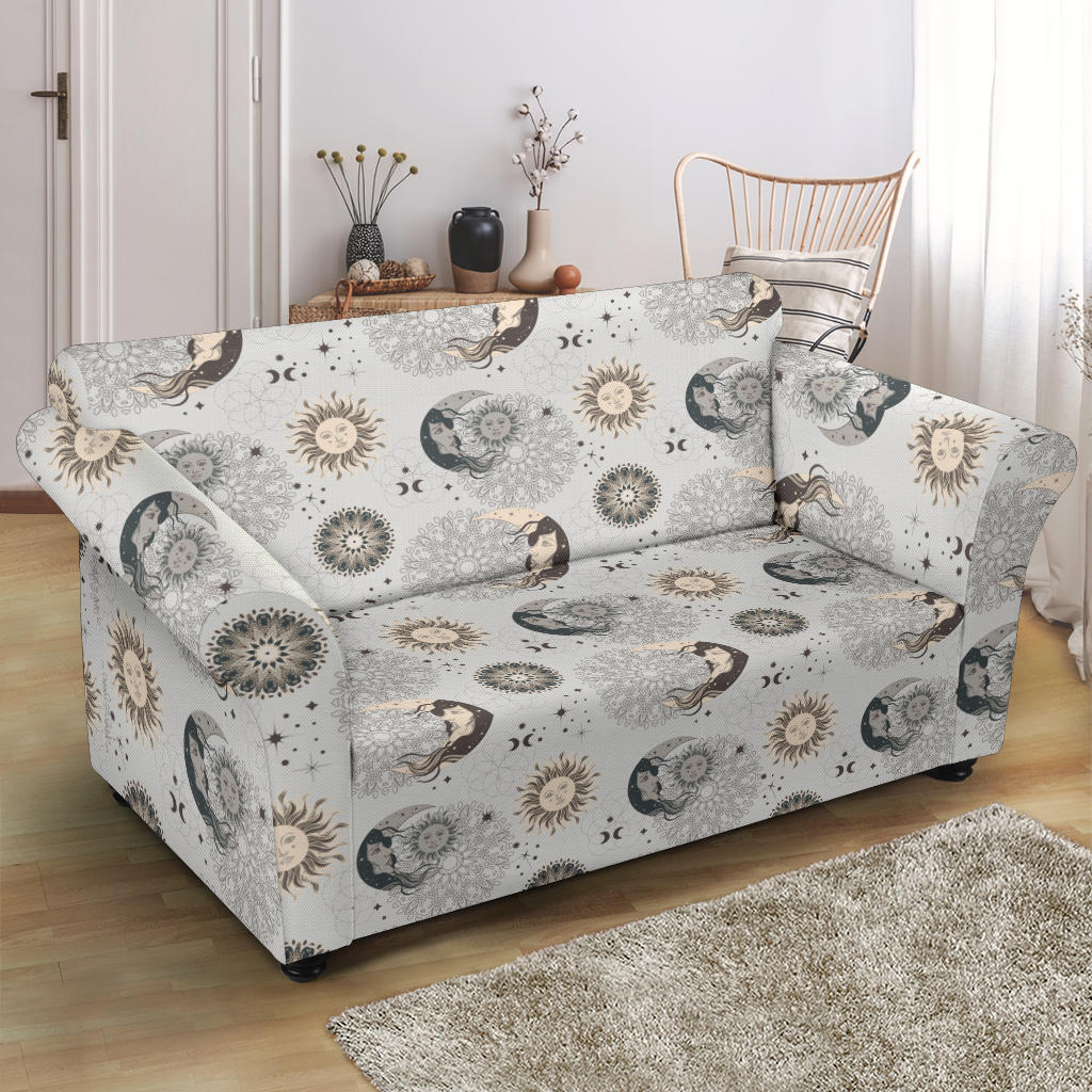Sun Moon Print Design LKS302 Loveseat Couch Slipcover