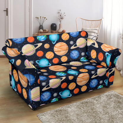 Planet Colorful Print Design LKS301 Loveseat Couch Slipcover