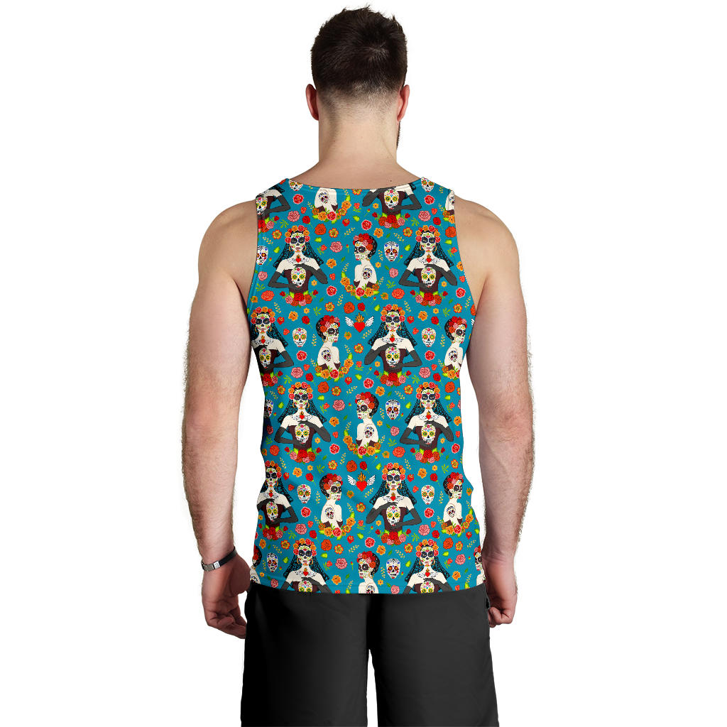Day of the Dead Old School Girl Design Men Tank Top