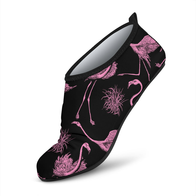 Flamingo Pink Print Pattern Aqua Water Shoes