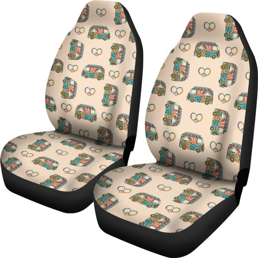 Hippie Van Peace Print Design LKS303 Car Seat Covers