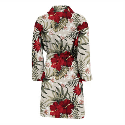 Hibiscus Print Design LKS3011 Men Bathrobe