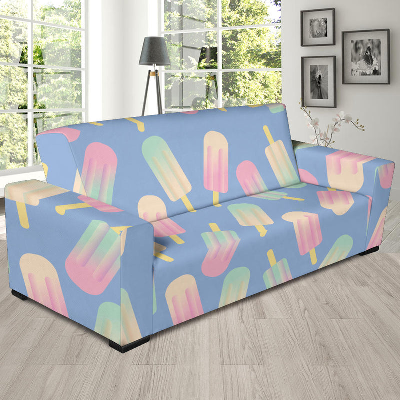 Ice Cream Pattern Print Design 05 Sofa Slipcover