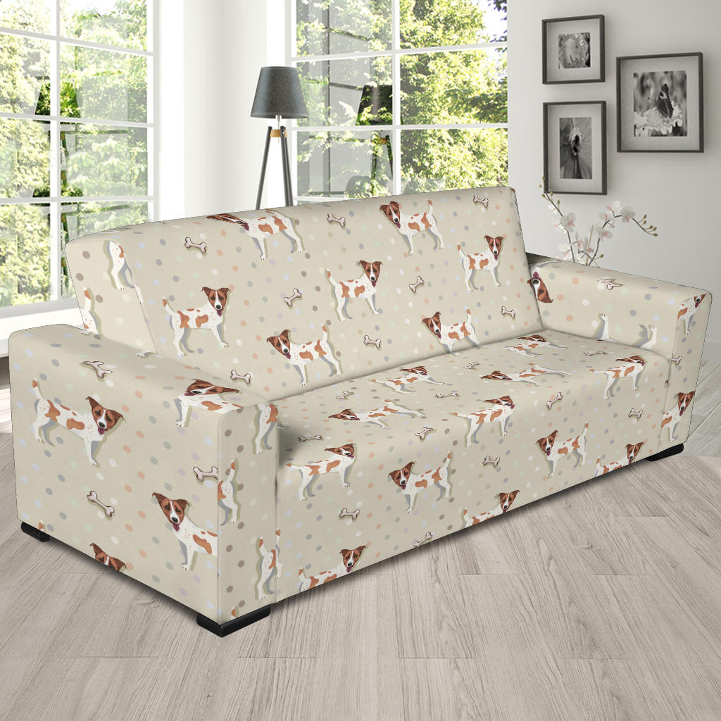 Russell Terriers With Bone Print Design LKS302 Sofa Slipcover