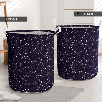 Zodiac Star Pattern Design Print Laundry Basket