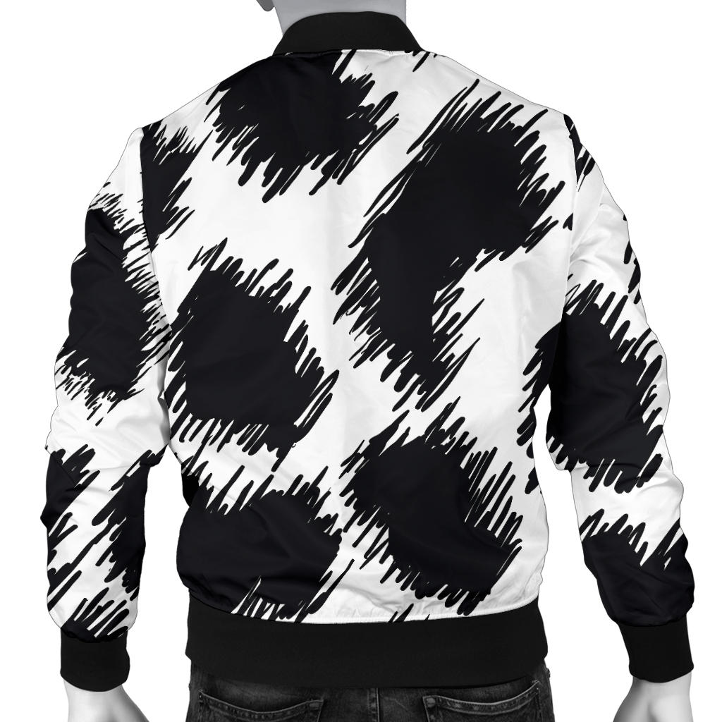 Cheetah Black Print Pattern Men Bomber Jacket
