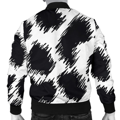 Cheetah Black Print Pattern Men Bomber Jacket
