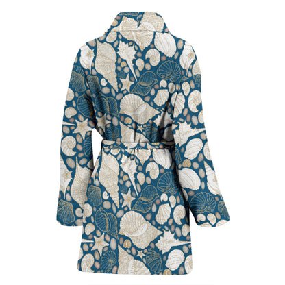 Seashell Print Design LKS308 Women Bathrobe