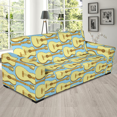 Acoustic Guitar Pattern Print Design 03 Sofa Slipcover