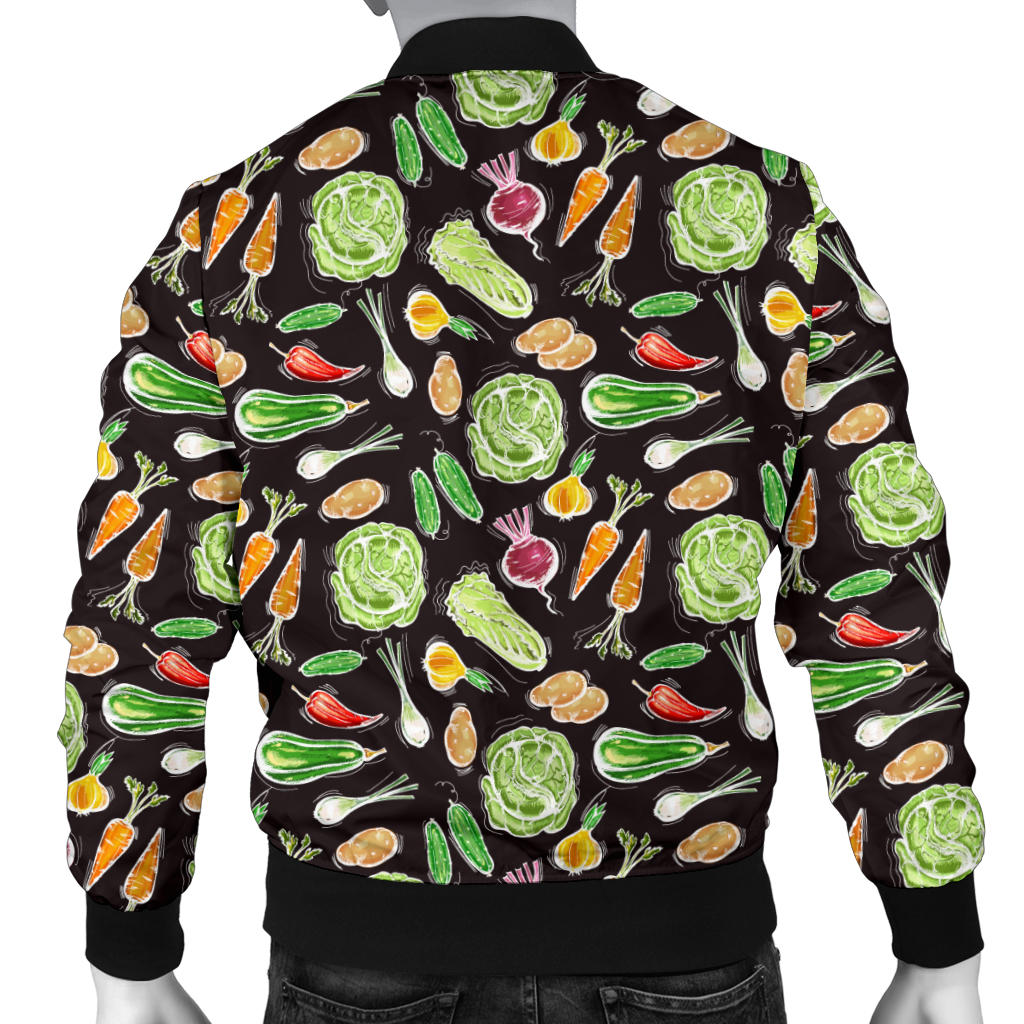 Vegan Draw Themed Design Print Men Bomber Jacket
