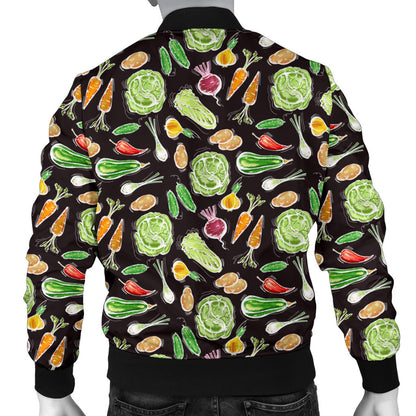 Vegan Draw Themed Design Print Men Bomber Jacket