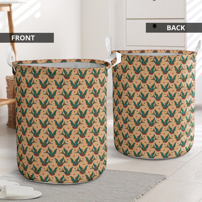 Old School Tattoo Swallow Design Laundry Basket