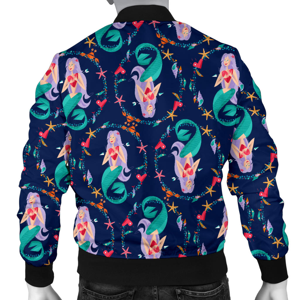 Mermaid Girl Cute Design Print Men Bomber Jacket