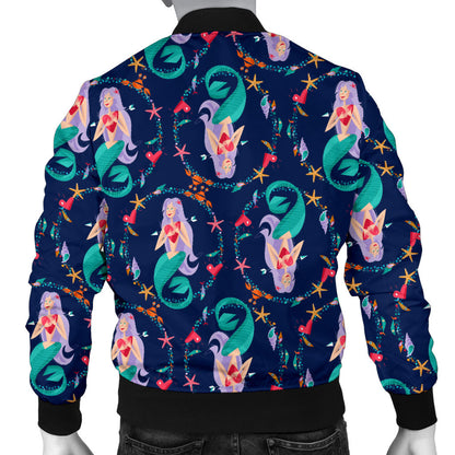 Mermaid Girl Cute Design Print Men Bomber Jacket
