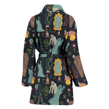 Creepy Print Design LKS303 Women Bathrobe