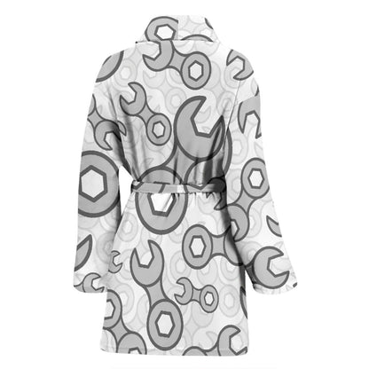 Mechanic Pattern Print Design 05 Women Bathrobe