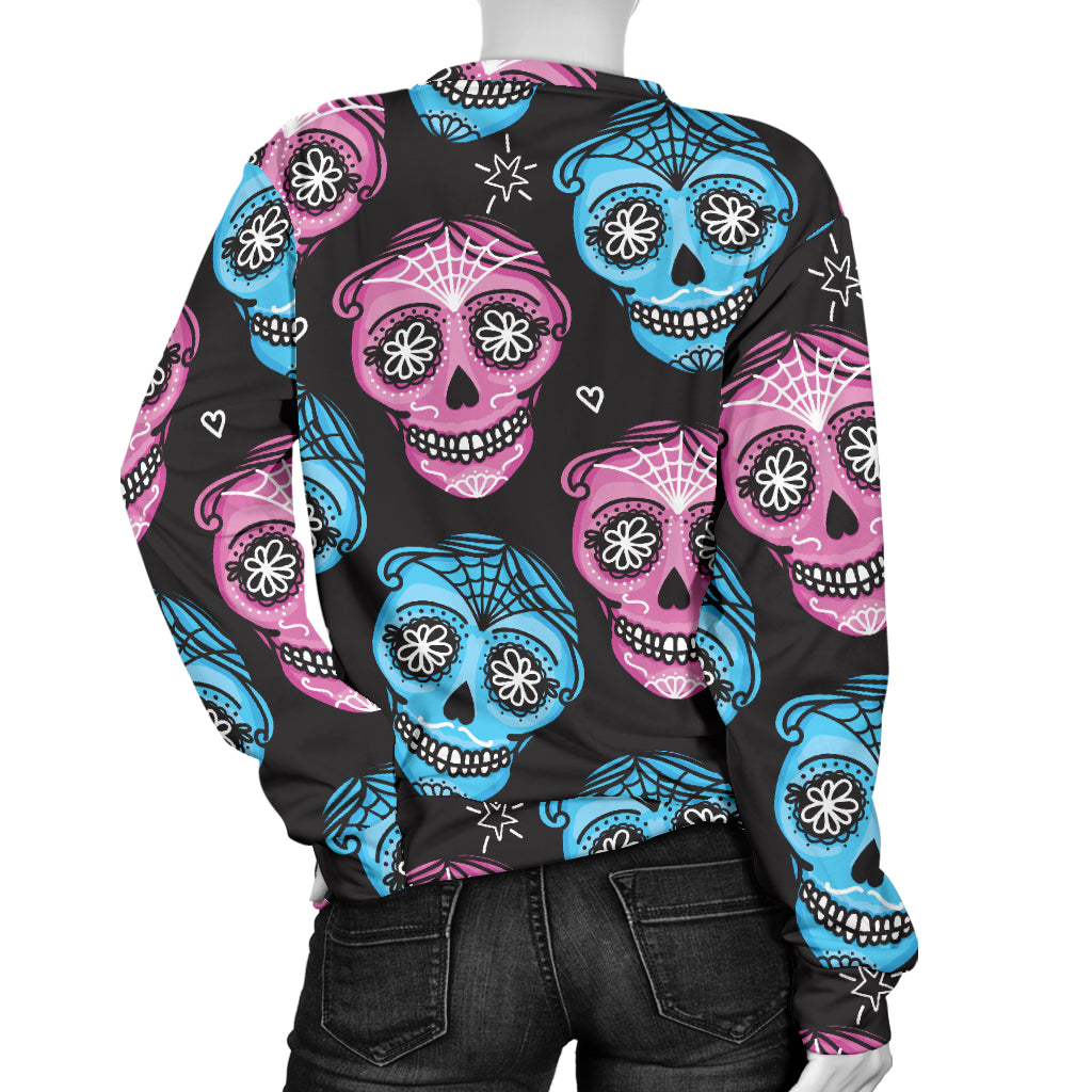 Day of the Dead Skull Print Pattern Women Long Sleeve Sweatshirt