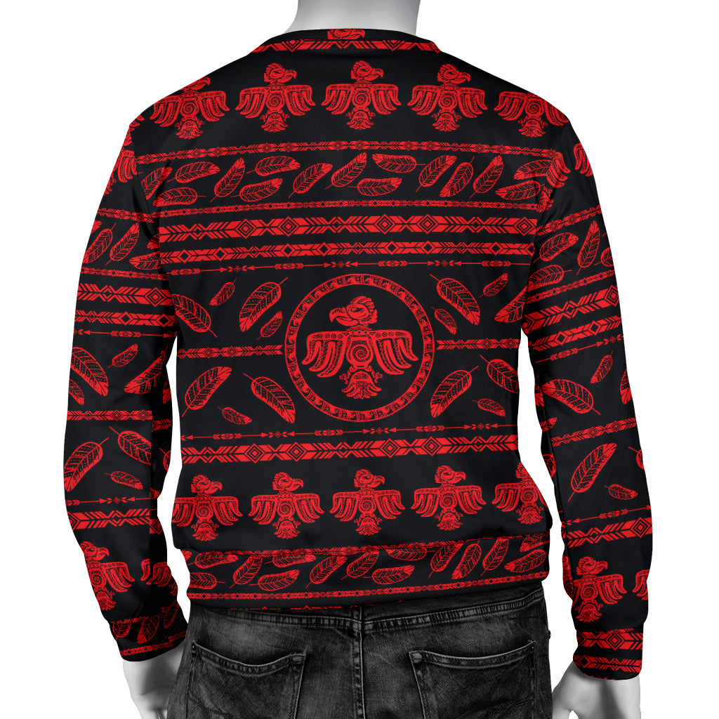 Native American Eagle Themed Print Men Long Sleeve Sweatshirt