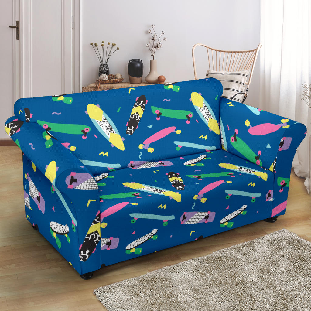 Skateboard Print Design LKS302 Loveseat Couch Slipcover