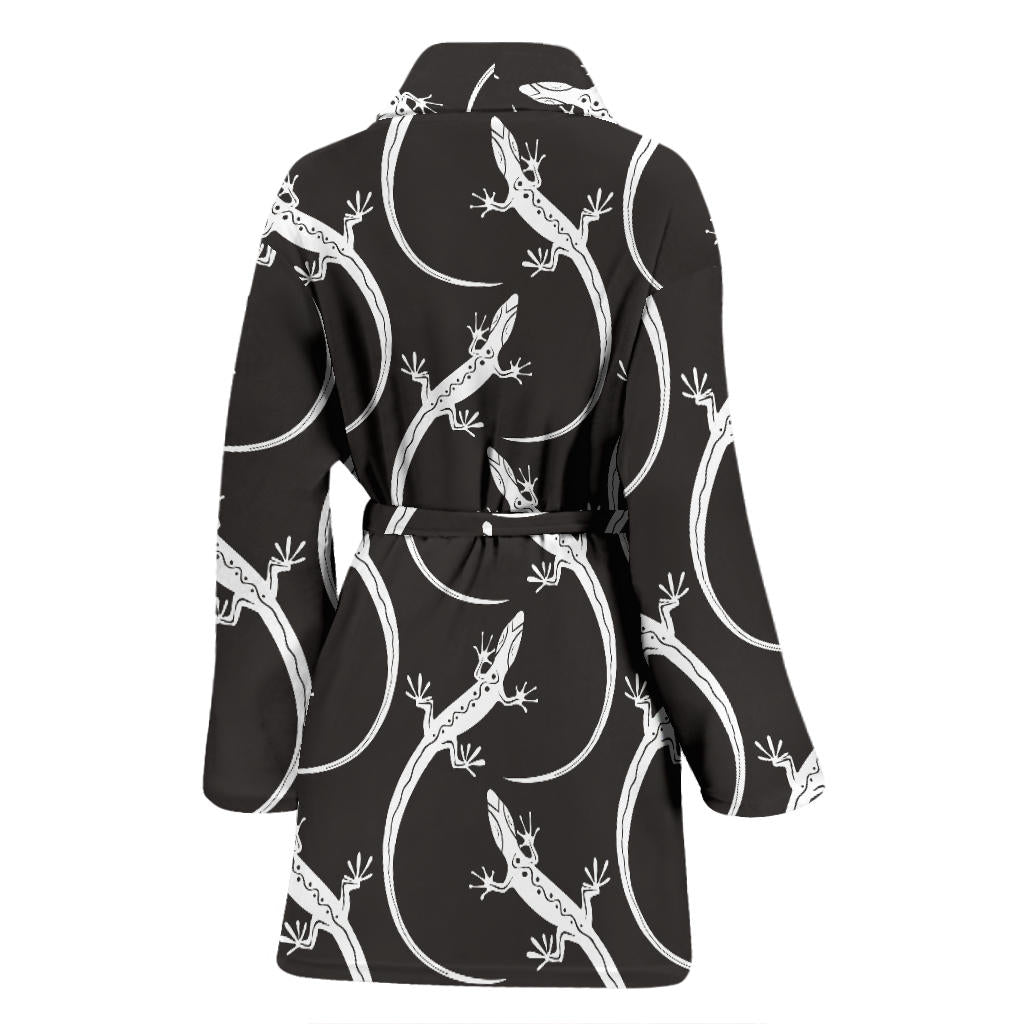 lizard Pattern Print Design 01 Women Bathrobe