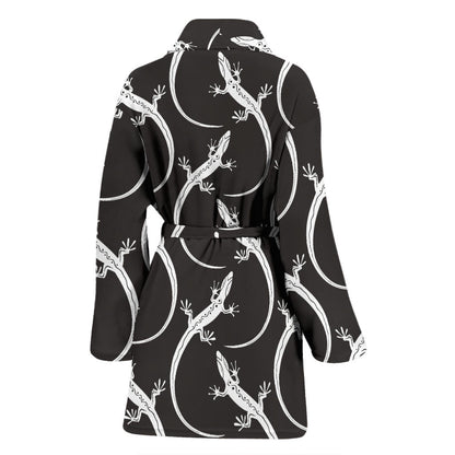 lizard Pattern Print Design 01 Women Bathrobe