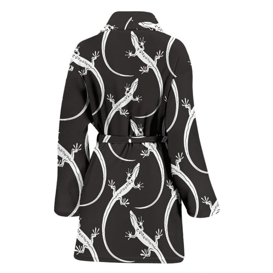 lizard Pattern Print Design 01 Women Bathrobe