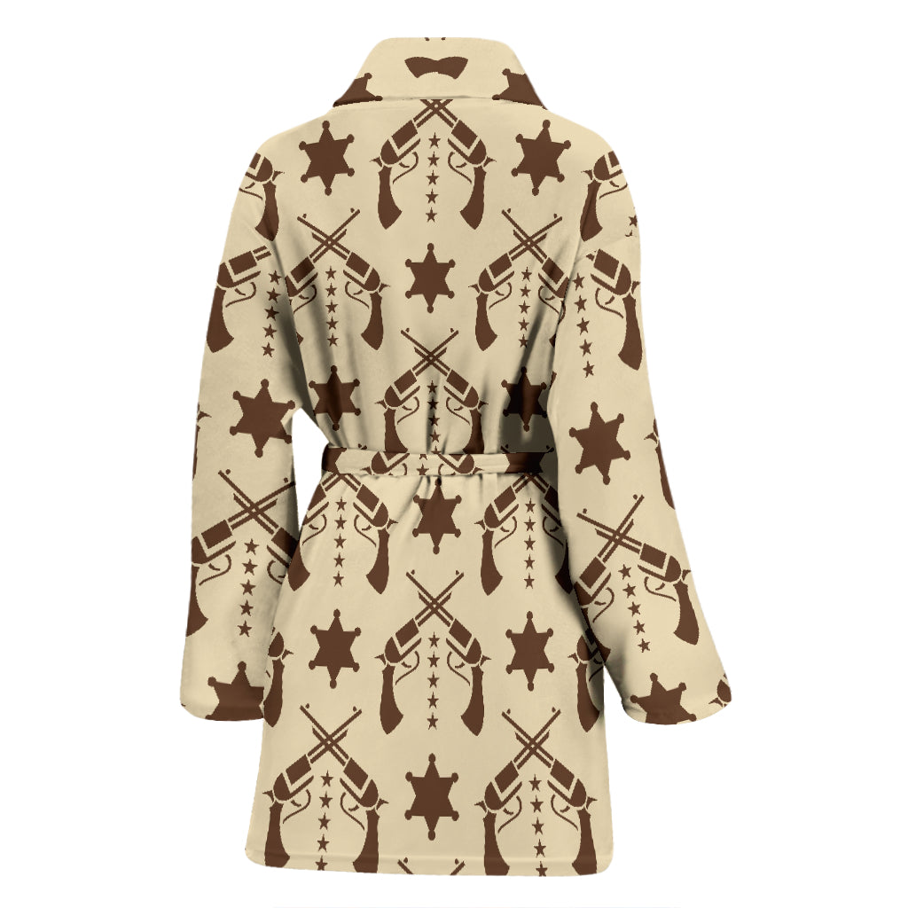 Western Cowboy Print Design LKS302 Women Bathrobe