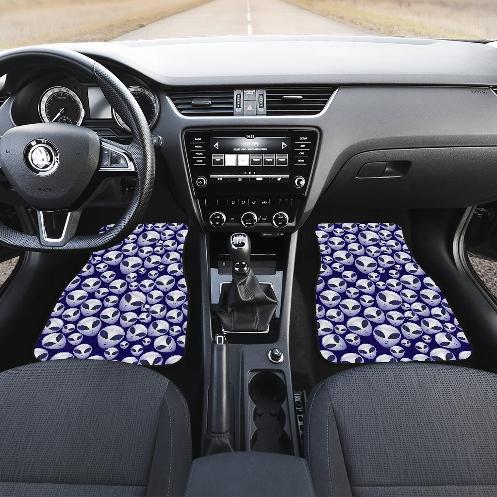 Alien Head Extraterrestrial Car Floor Mats Front Back