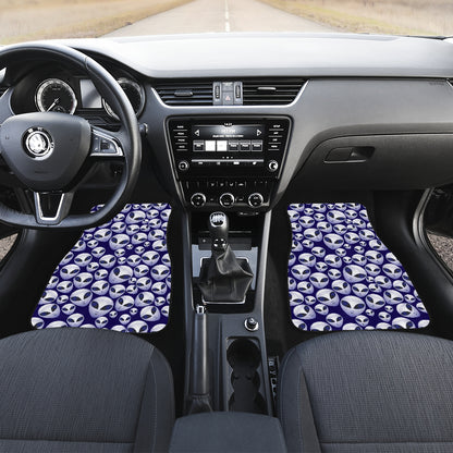 Alien Head Extraterrestrial Car Floor Mats Front Back