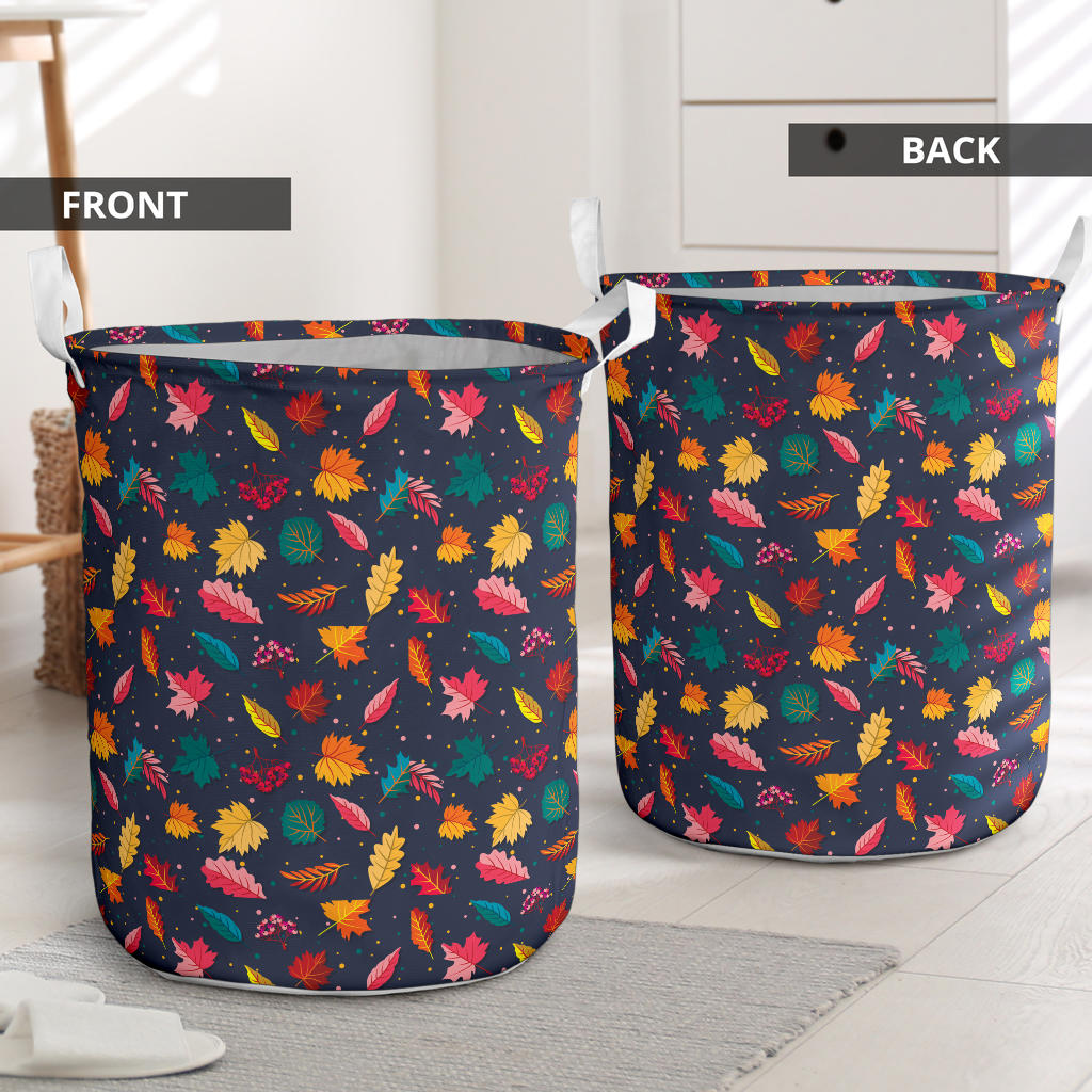 Elm Leave Colorful Print Pattern Laundry Basket