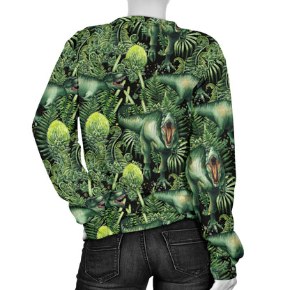 Dinosaur T Rex Print Pattern Women Long Sleeve Sweatshirt