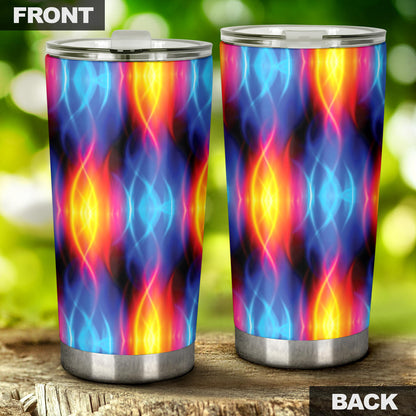 Flame Fire Blue Design Print Tumbler
