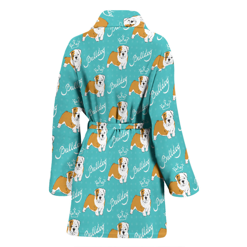 Bulldogs Pattern Print Design 05 Women Bathrobe