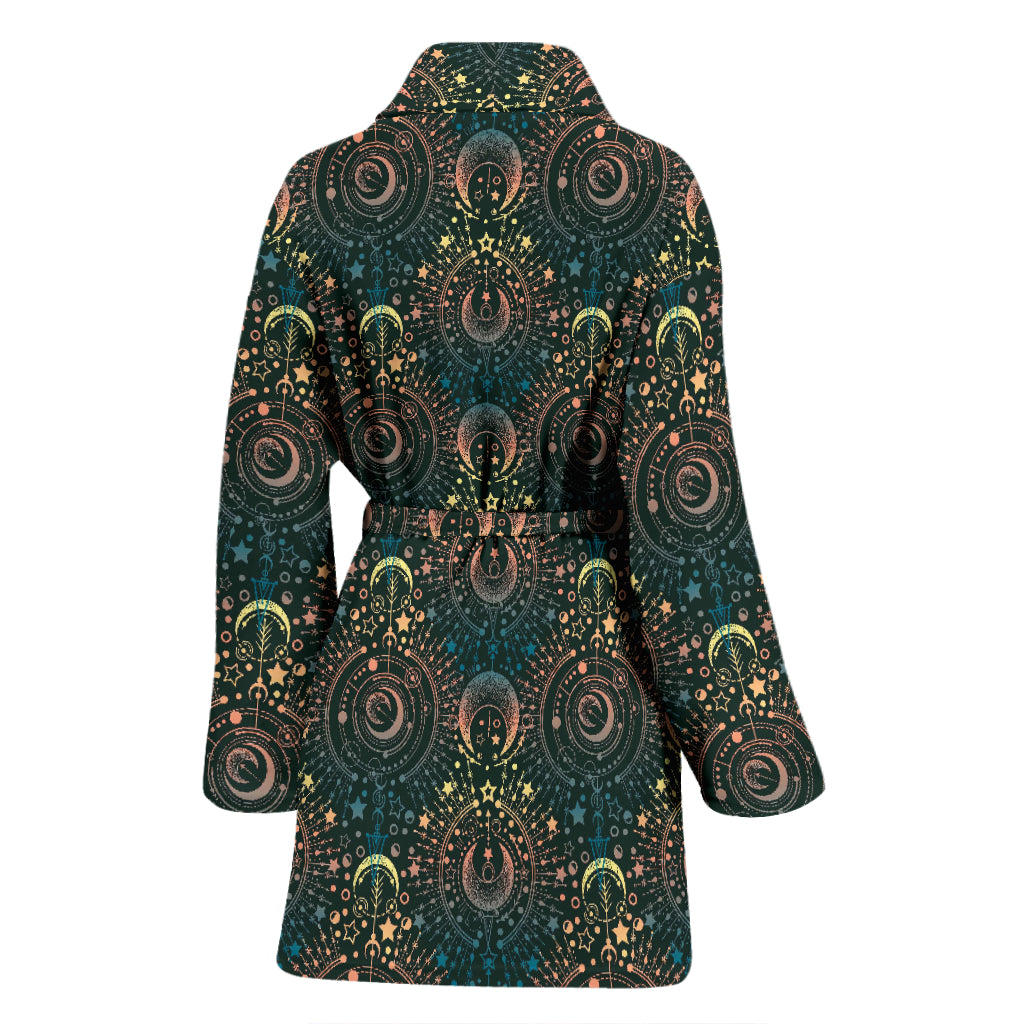 Sun Moon Print Design LKS307 Women Bathrobe