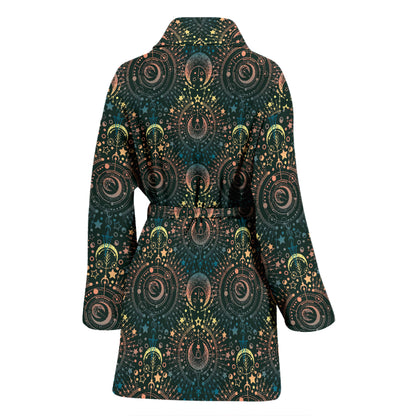 Sun Moon Print Design LKS307 Women Bathrobe
