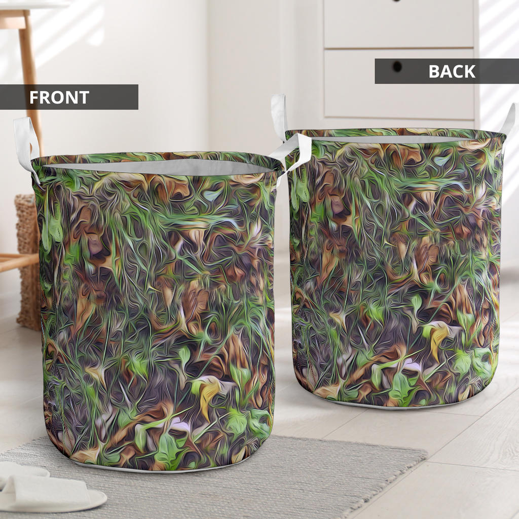 Camouflage Realistic Tree Print Laundry Basket