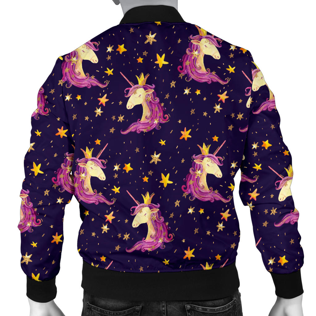 Unicorn Princess Star Sparkle Men Bomber Jacket