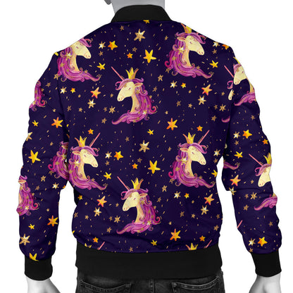 Unicorn Princess Star Sparkle Men Bomber Jacket