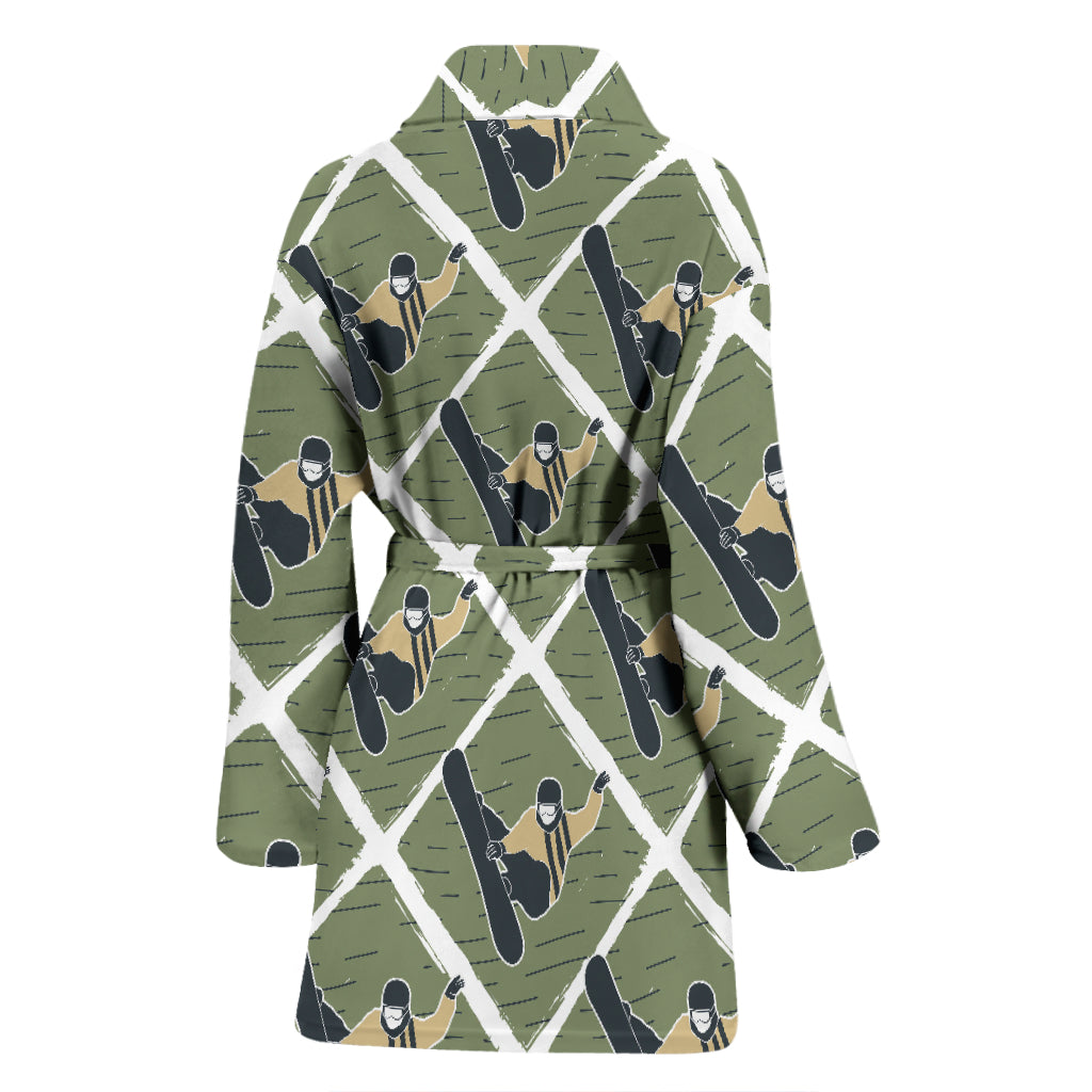 Snowboard Man Print Design LKS302 Women Bathrobe