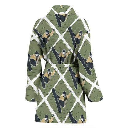 Snowboard Man Print Design LKS302 Women Bathrobe