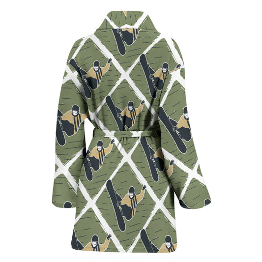 Snowboard Man Print Design LKS302 Women Bathrobe
