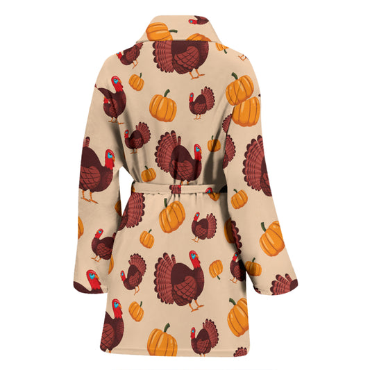 Thanksgiving Print Design LKS308 Women Bathrobe