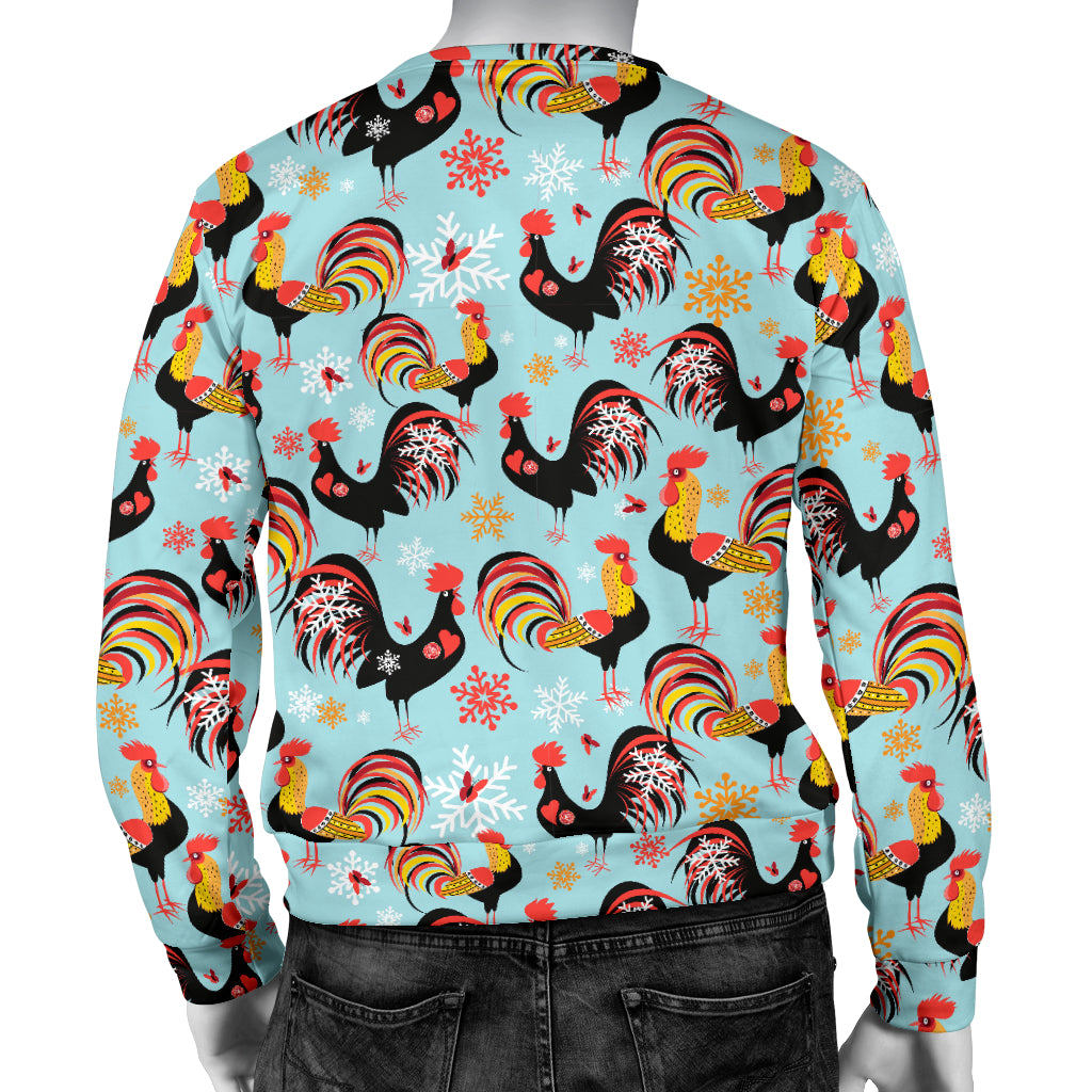 Rooster Themed Design Men Long Sleeve Sweatshirt