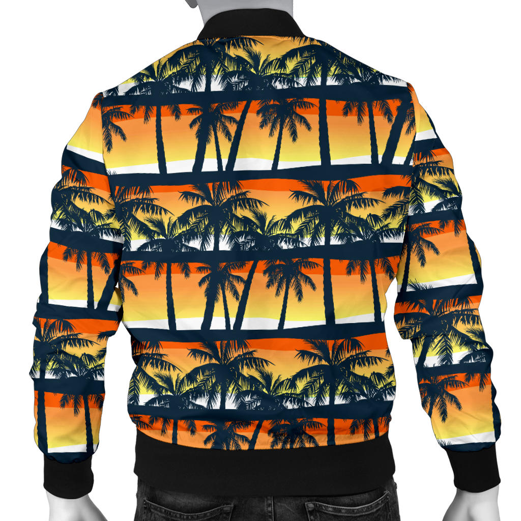 Palm Tree Sunset Design Print Men Bomber Jacket