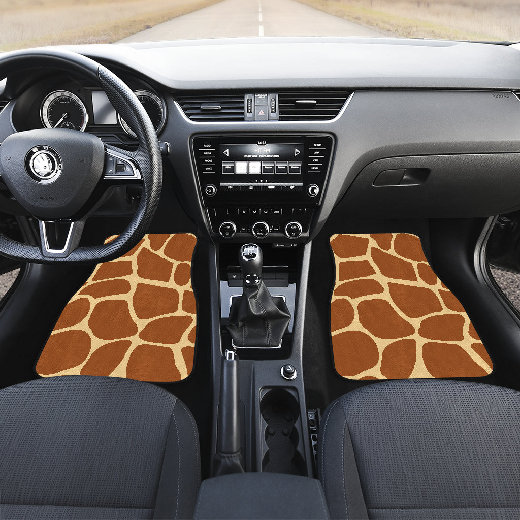 Giraffe Texture Print Car Floor Mats Front Back