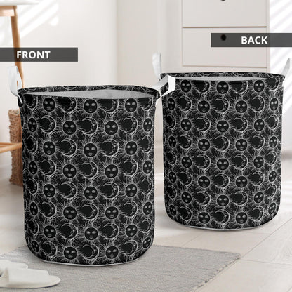 Sun Moon White Design Themed Print Laundry Basket