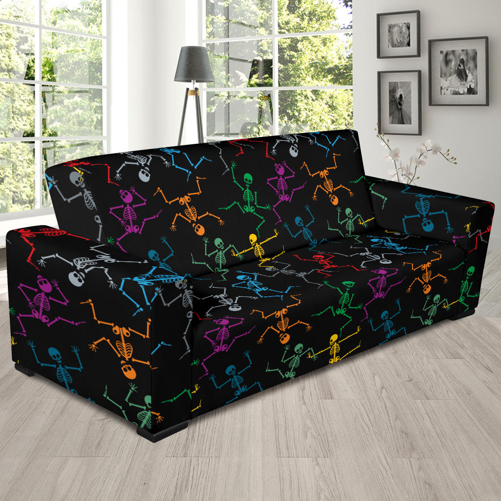 Skeleton Colorful Print Design LKS302 Sofa Slipcover