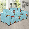 Sea Otter Cute Pattern Print Design 04 Sofa Slipcover