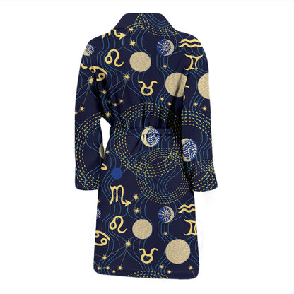 Zodiac Print Design LKS302 Men Bathrobe