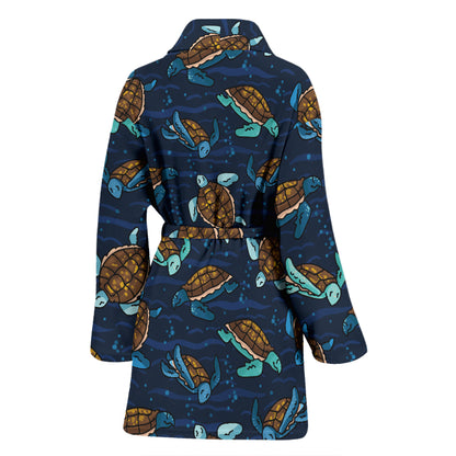Sea Turtle Print Design LKS3011 Women Bathrobe
